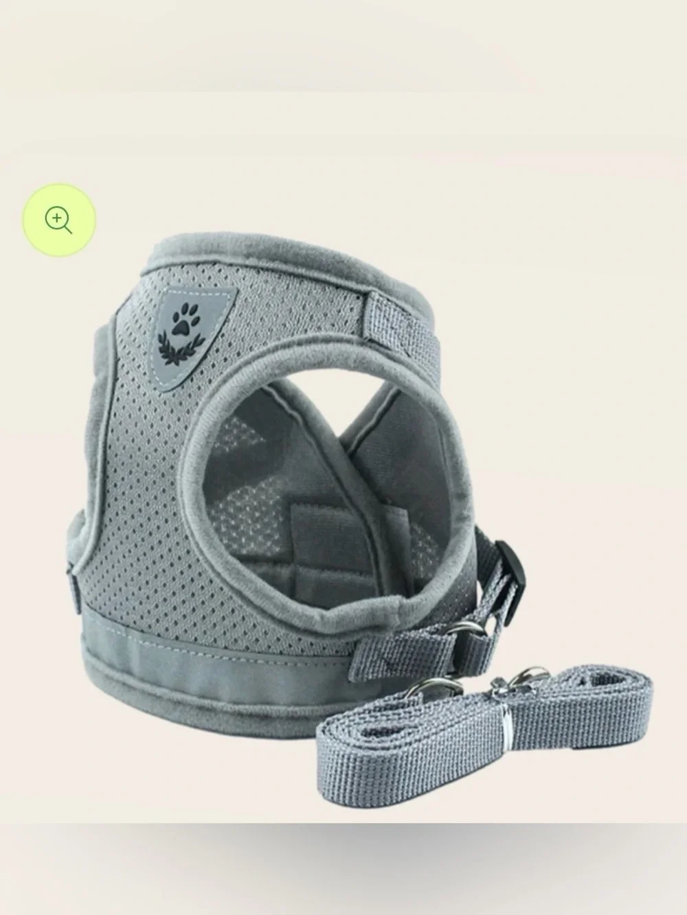 Sz XS PET ARTIST Escape Proof Harness for Dogs/Cats Gray Adjustable Straps Leash